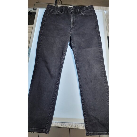 Good American High Rise Good Leg Black Ankle Jeans Women's Size 14/18 - Picture 1 of 10